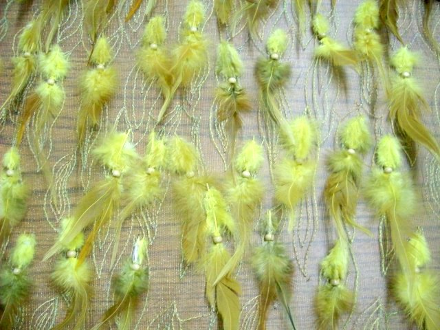 6.Lt.Yellow-Lt.Brown Feather Fabric